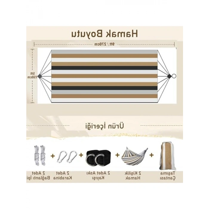 Çift Kişilik Kanvas Hamak, Kolay Kurulum ve Taşıma