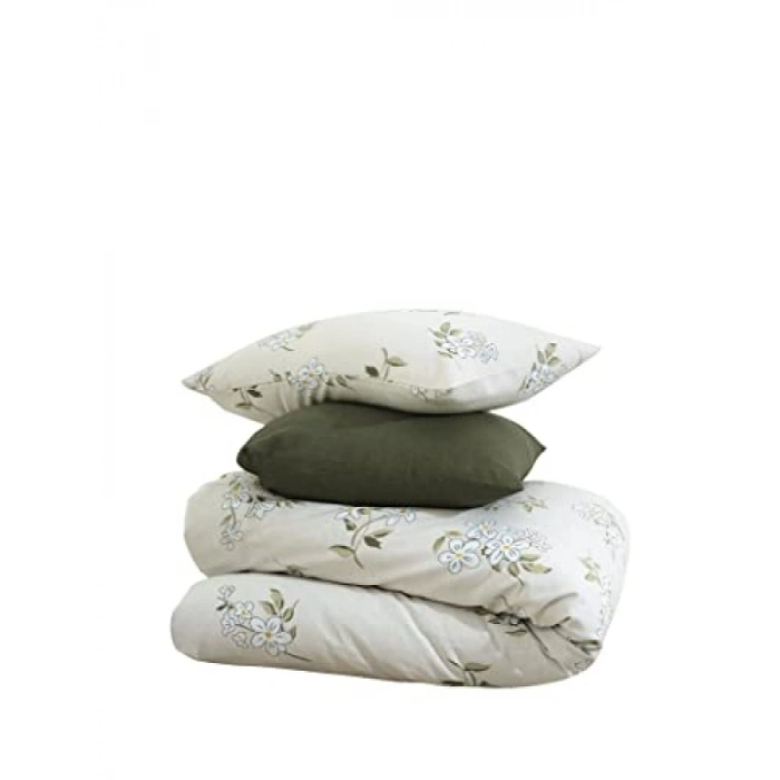 Çift Kişilik Nevresim Takımı - %100 Pamuk, 4 Parça Desenli