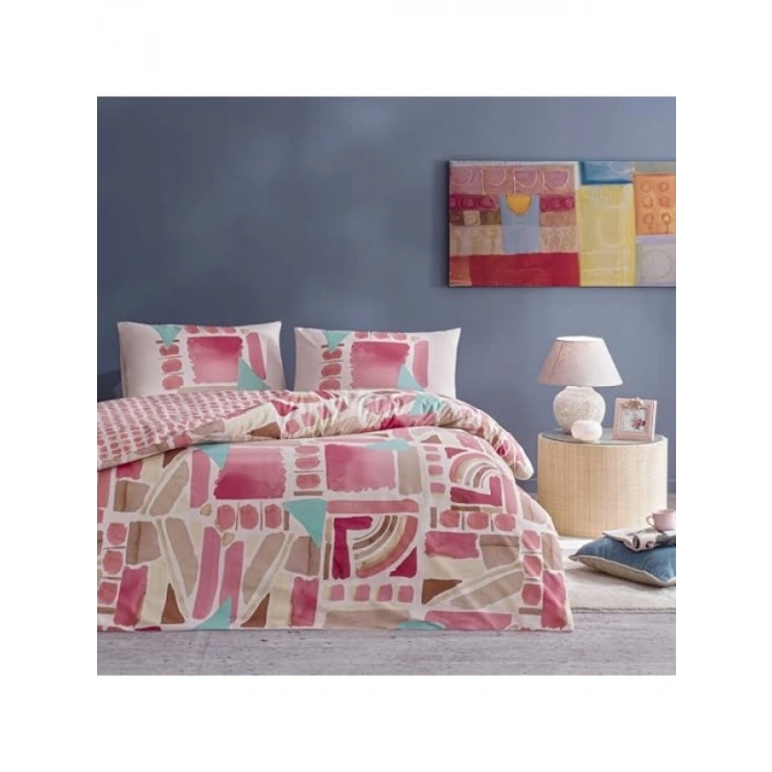 Çift Kişilik Pamuk Nevresim Takımı, Pembe Renk