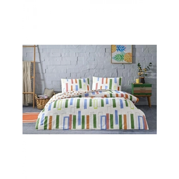 Çift Kişilik Yeşil Ranforce Pamuk Nevresim Takımı