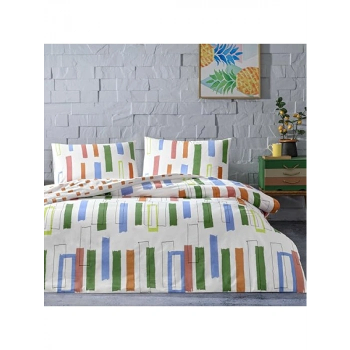 Çift Kişilik Yeşil Ranforce Pamuk Nevresim Takımı