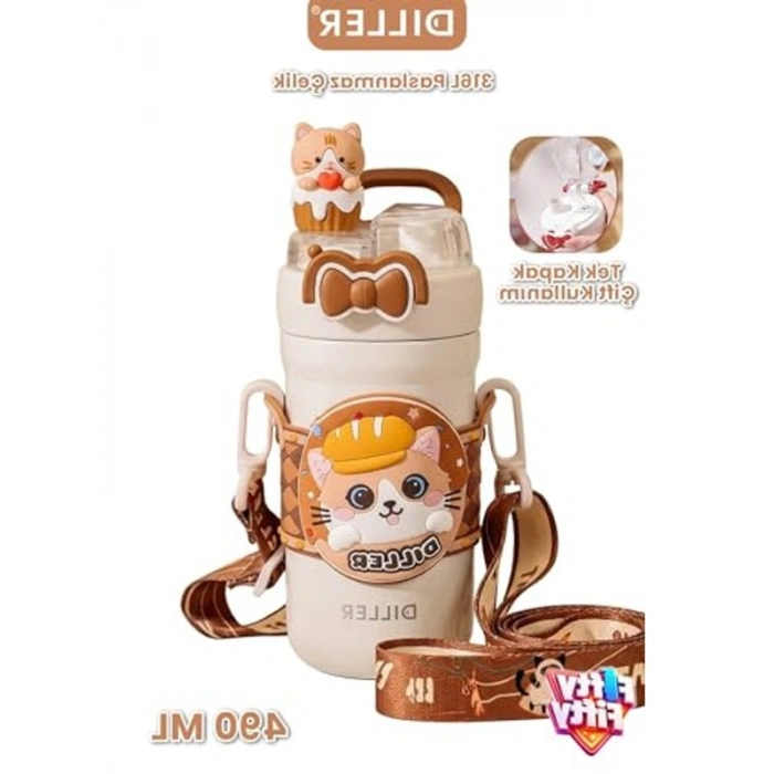 Çift Kullanım Çelik Termos, 490 ML Kapasite ile Pratik ve Şık