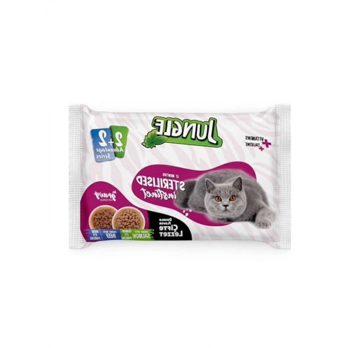 Çift Lezzetli Kedi Maması - Somon ve Biftek 4 x 100 Gr