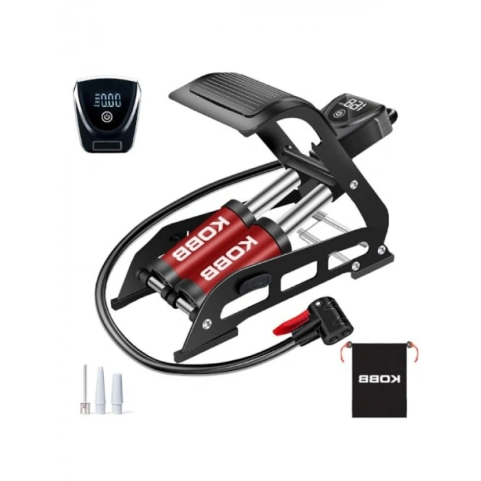 Çift Pistonlu Dokunmatik Basınç Göstergeli Ayak Pompası, 108 PSI