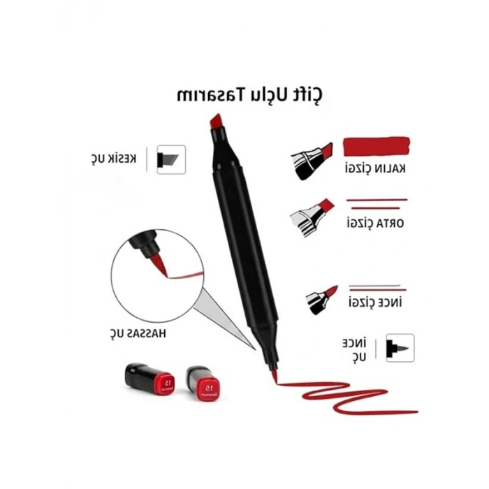 Çift Taraflı 36lı Keçeli Kalem Seti, Profesyonel Kullanım