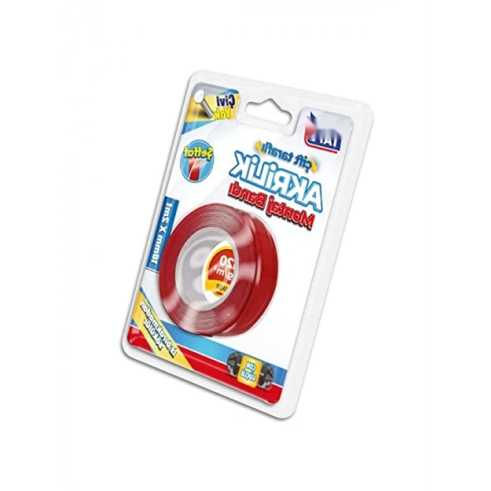 Çift Taraflı Akrilik Montaj Bandı, 18 mm x 2 m