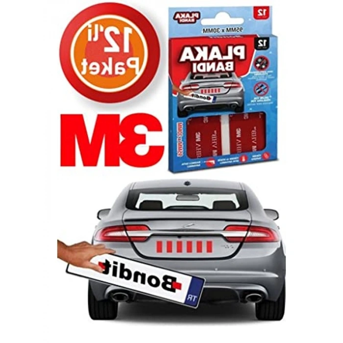 Çift Taraflı Bant Seti, 12 Adet, Plakalık Yapıştırma için