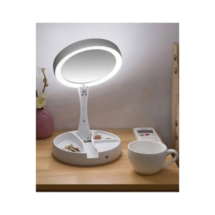 Çift Taraflı Büyütme Aynası, 21 LED Işıklı