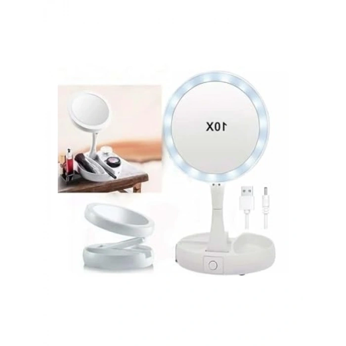 Çift Taraflı Büyütme Aynası, 21 LED Işıklı