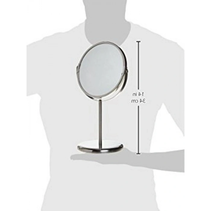 Çift Taraflı Büyütmeli Kozmetik Aynası, Paslanmaz Çelik Çerçeve