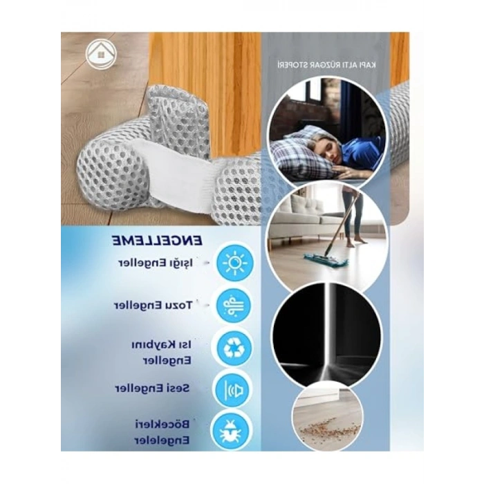 Çift Taraflı Kapı Altı İzolasyon Süngeri - 86 cm, Beyaz