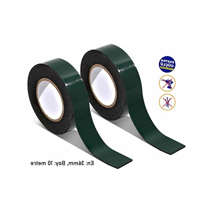 Çift Taraflı Köpük Bant, 36 mm x 10 Metre, Siyah Renk