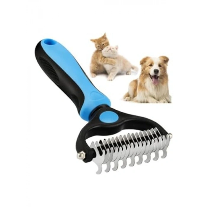 Çift Taraflı Metal Dişli Evcil Hayvan Bakım Fırçası