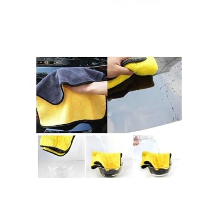 Çift Taraflı Mikrofiber Araba Yıkama Bezi - 30x60 cm