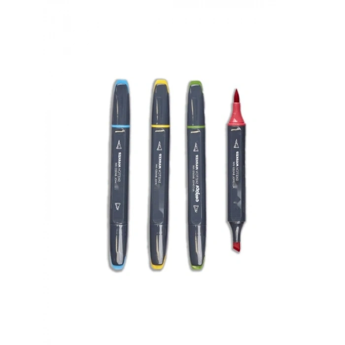 Çift Taraflı Plus Sketch Marker Çizim Kalemi Seti, 80 Renk