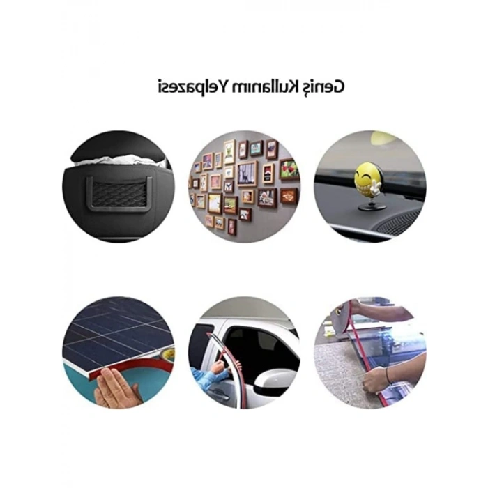 Çift Taraflı Şeffaf Silikonlu Montaj Bantı - 10mm x 5m