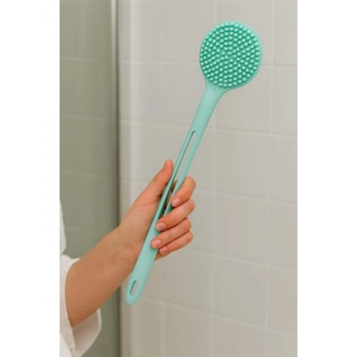 Çift Taraflı Silikon Vücut Fırçası - Uzun Saplı