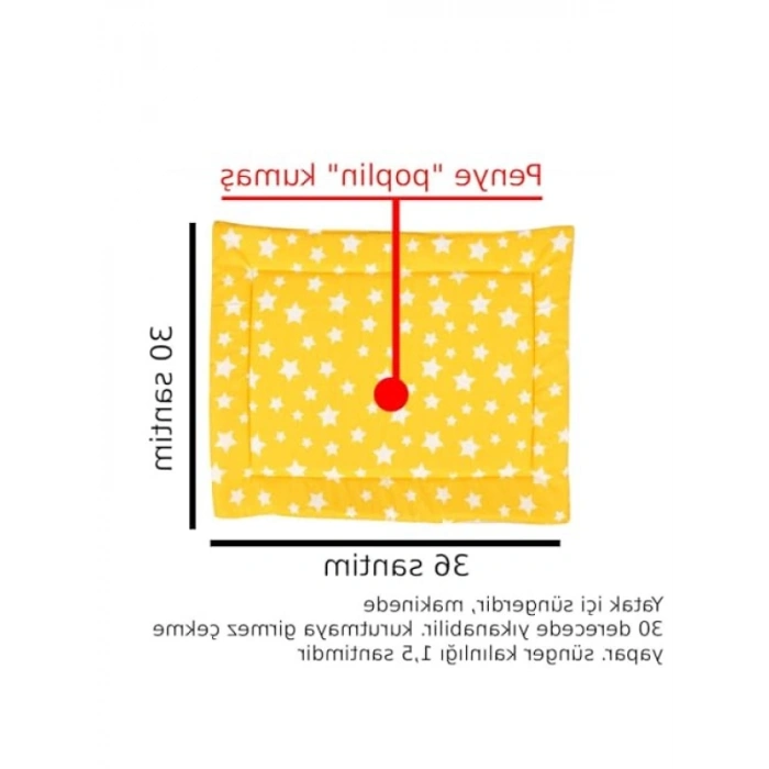 Çift Taraflı Sünger Dolgulu Evcil Hayvan Yatağı, 36x30 cm
