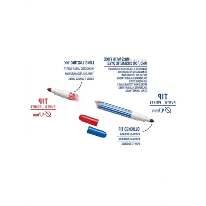 Çift Uçlu Keçeli Boya Kalemi Seti, 12 Renk, 6lı