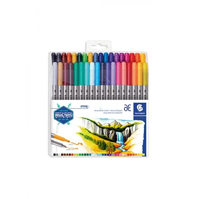 Çift Uçlu Keçeli Kalem Seti - 36lı, 0.5-0.8 mm ve 3.0 mm Uç Kalınlığı