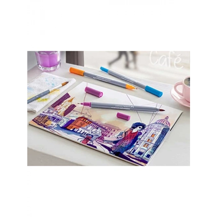 Çift Uçlu Sanatsal Markör Seti - 6lı Renkli