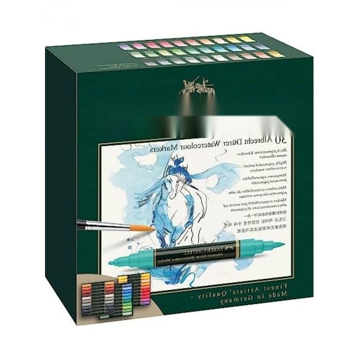 Çift Uçlu Sulu Boya Kalemi - 30lu Kutuda, Yüksek Pigmentli