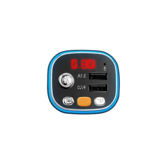 Çift USB 5V 3.1A Işıklı Bluetooth FM Transmitter, TF Kart Desteği
