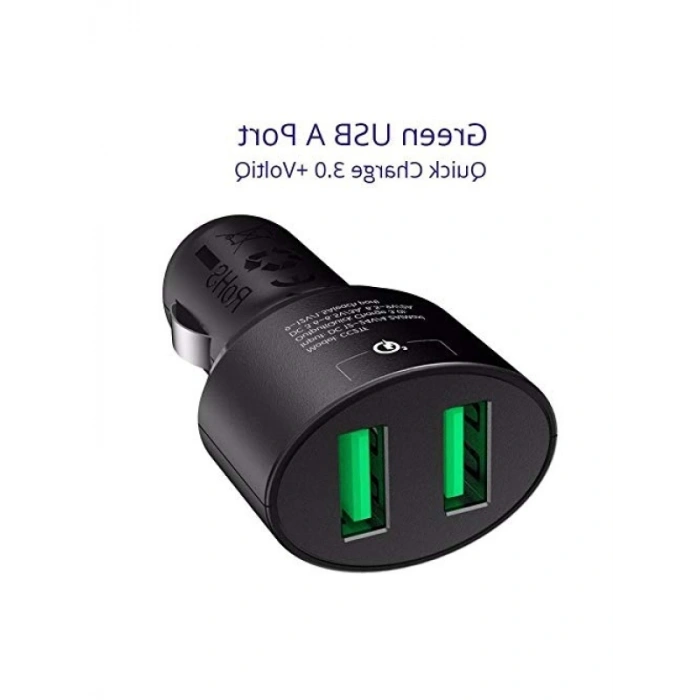 Çift USB Çıkışlı Hızlı Araç Şarj Cihazı