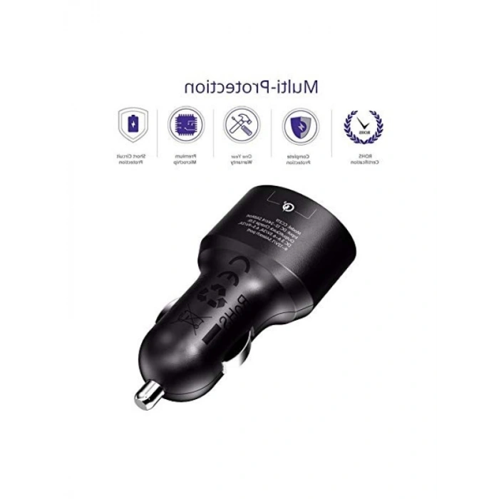 Çift USB Çıkışlı Hızlı Araç Şarj Cihazı