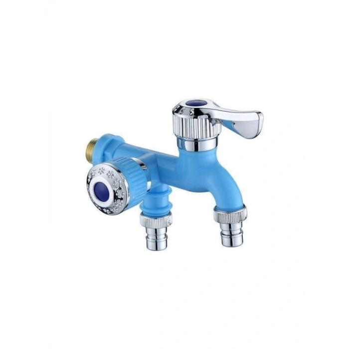 Çift Vana Çıkışlı Sızdırmaz Plastik Musluk Aparatı