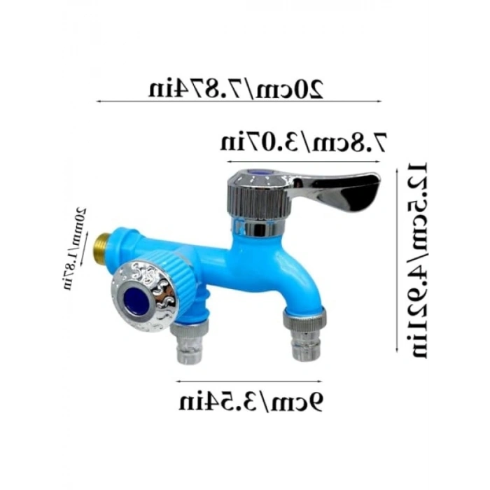 Çift Vana Çıkışlı Sızdırmaz Plastik Musluk Aparatı