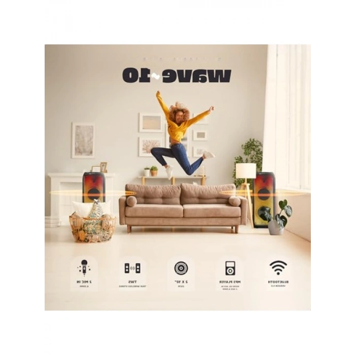 Çift Woofer’lı 10 inç Aktif Hoparlör - 800W, Bluetooth