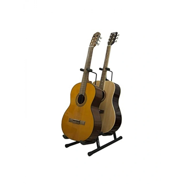 Çiftli sap destekli gitar sehpası, dayanıklı ve pratik tasarım
