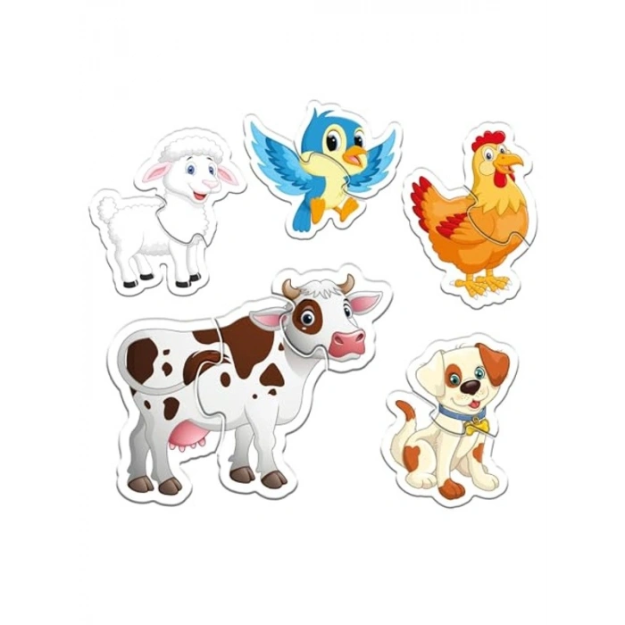 Çiftlik Hayvanları Puzzle, Çok Renkli ve Eğitici Oyun Seti