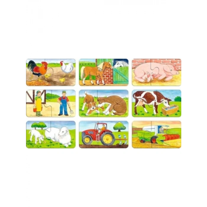 Çiftlik Temalı 9 x 2 Parça Puzzle
