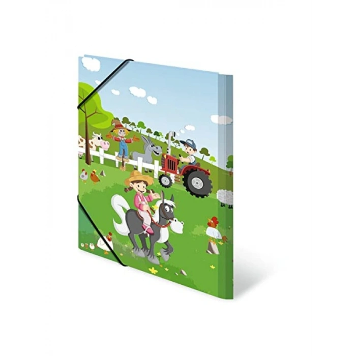 Çiftlik Temalı A3 Lastikli Dosya - Renkli