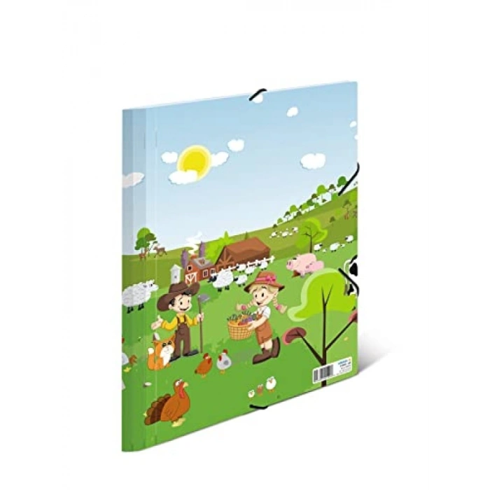 Çiftlik Temalı A3 Lastikli Dosya - Renkli