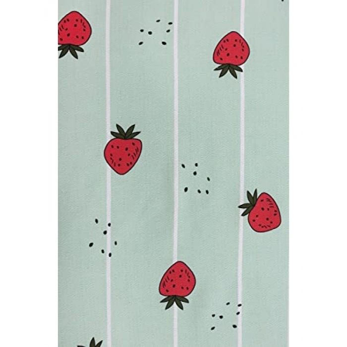 Çilek Desenli Tek Kişilik Pike Yatak Örtüsü, 170 x 230 cm