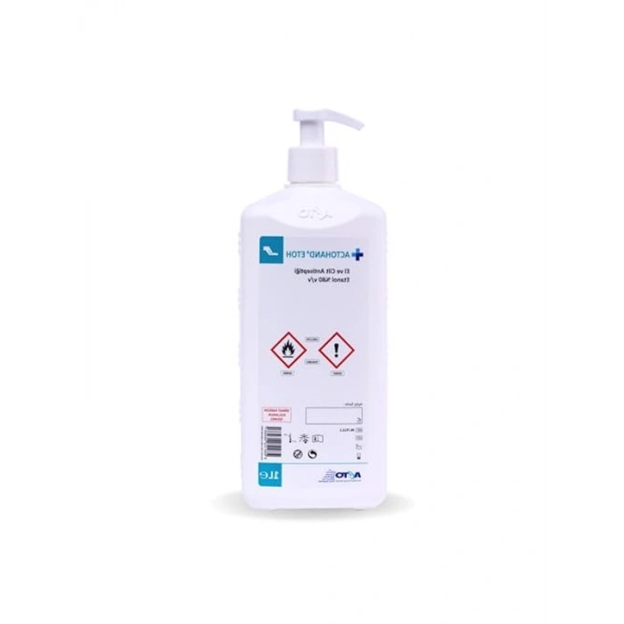 Cilt Dostu Hızlı Etkili Antiseptik Dezenfektan 1 Litre, %80 Etanol İçerikli