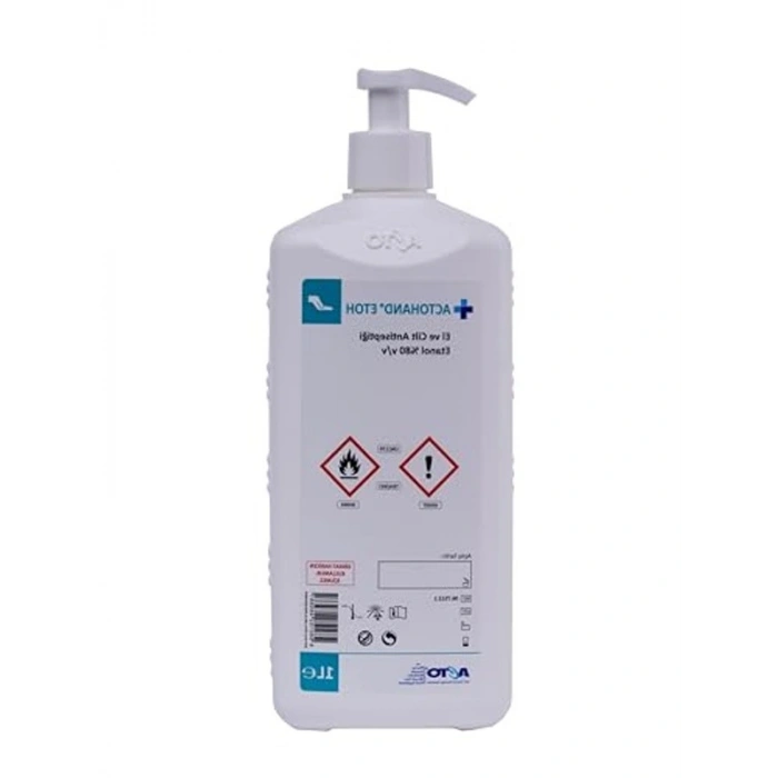Cilt Dostu Hızlı Etkili Antiseptik Dezenfektan 1 Litre, %80 Etanol İçerikli
