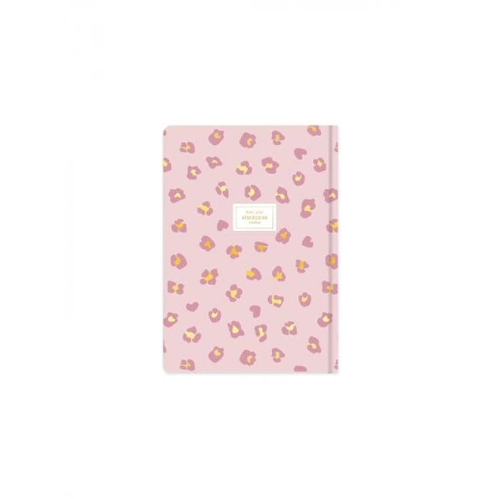 Ciltli Pembe Leopar Desenli Akademik Ajanda 17 * 24 cm