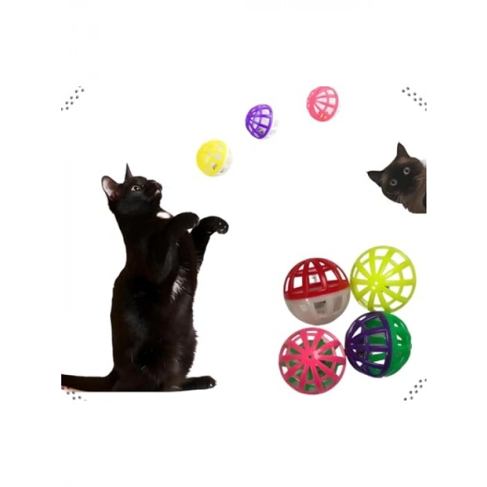 Çıngıraklı Kedi Topu - Eğlenceli Sesli Oyuncak (2 Adet)