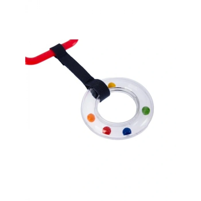 Çıngıraklı Puset Halkası - Kırmızı Kare