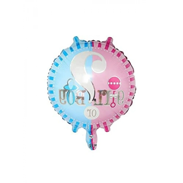 Cinsiyet Partisi İçin Renkli Folyo Balon 45 cm