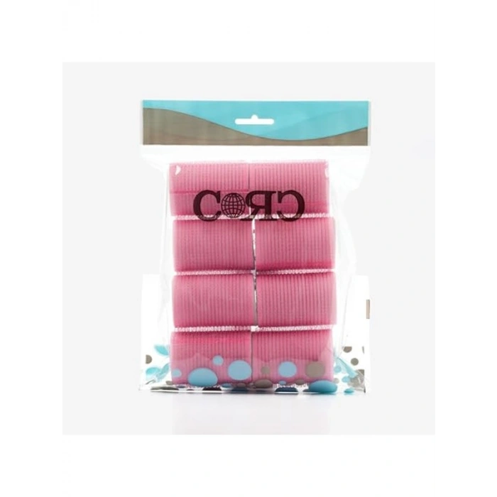 Cırtlı Sünger Bigudi, Pembe - 8 Adet, 4 cm Çapında