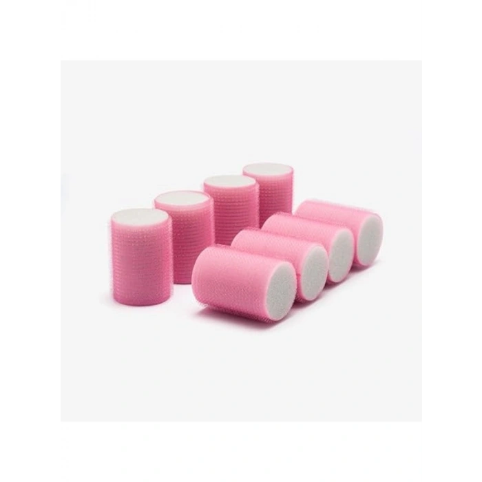 Cırtlı Sünger Bigudi, Pembe - 8 Adet, 4 cm Çapında