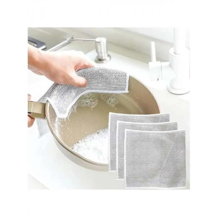 Çizdirmez Çok Amaçlı Telli Bulaşık Bezi - 5 ADET