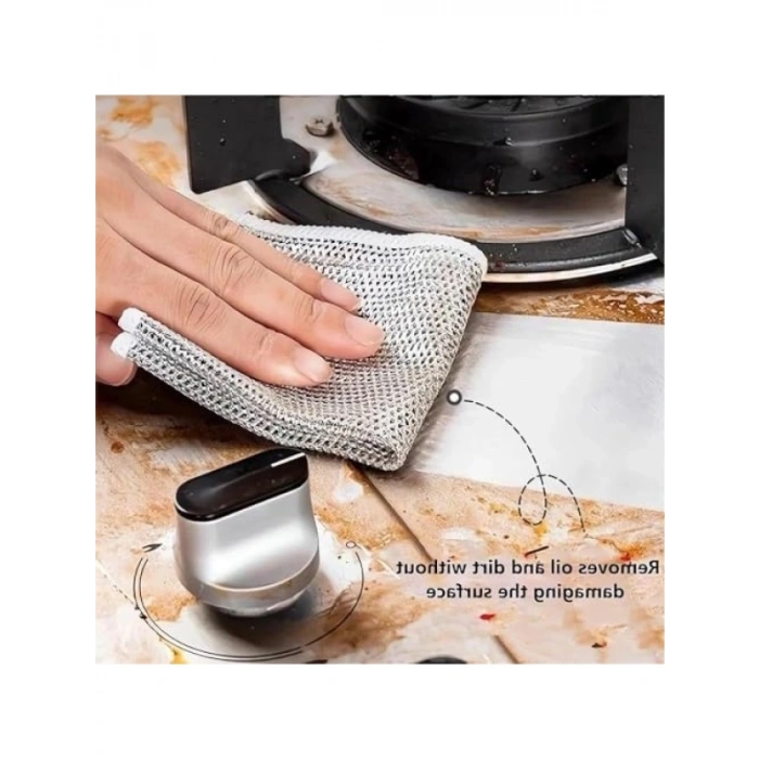 Çizdirmez Çok Amaçlı Telli Bulaşık Bezi - 5 ADET