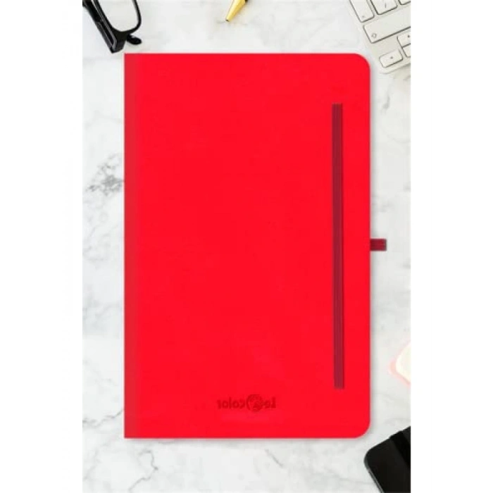 Çizgili 13x21 cm Tarihsiz Klasik Defter, Kırmızı