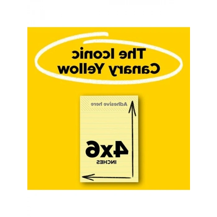 Çizgili Not Defteri - Kanarya Sarısı, 4 x 6 inç, 100 Yaprak